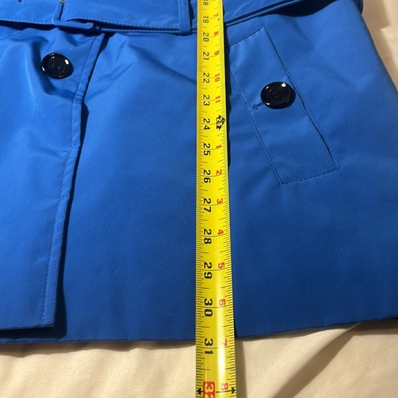 Calvin Klein Double Breast Mid Length Trench Coat Blue Belted Lined Size 0X - Picture 6 of 11